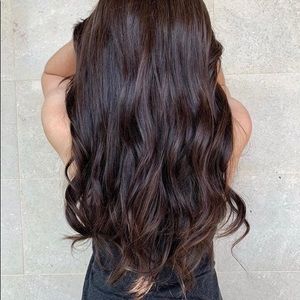 Gorgeous brunette tape in HOTHEAD extensions.